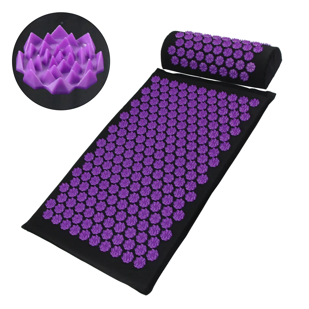 NIOLOV Acupressure Yoga Mat and Pillow Set for back, neck and muscle tension relief