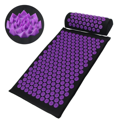 NIOLOV Acupressure Yoga Mat and Pillow Set for back, neck and muscle tension relief