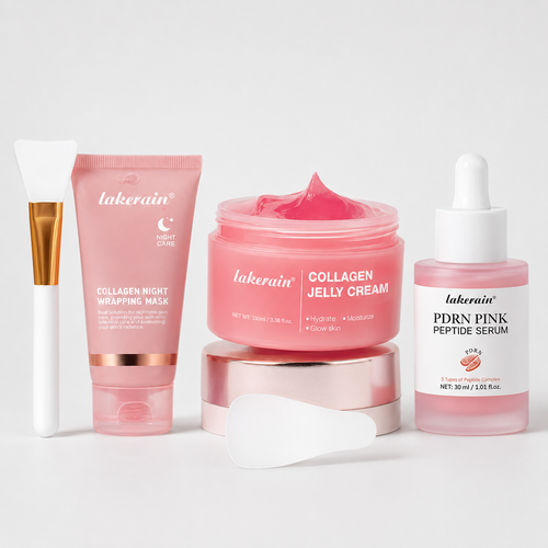 NIOLOV 4-in-1 Collagen Glow Kit – collagen cream, mask, serum and brush gift set